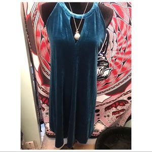 Teal Cynthia Rowley velvet dress